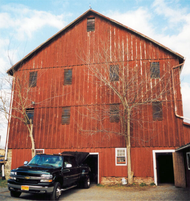 Truck and barn